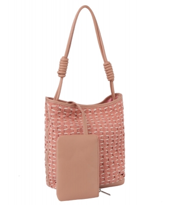 Fashion Honeycomb JQD 2-in-1 Tote Bag LE-0329 BLUSH